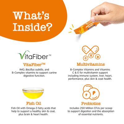 Multivitamin Powder Salmon Flavored Digestion, Mobility & Immune Supplement for Dogs, 30 count