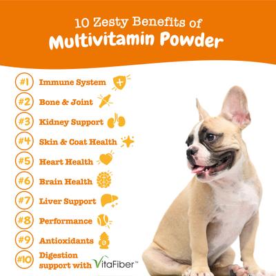 Multivitamin Powder, Multivitamínico en Polvo sabor Salmón, Perros. 30 unid