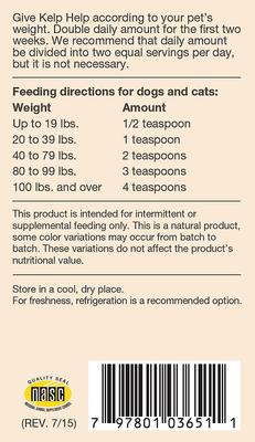 Kelp Help Plus Omegas Powder Supplement for Cats & Dogs, 4-lb