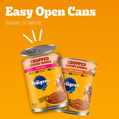 Chopped Ground Dinner with Chicken & Beef Adult Canned Wet Dog Food Variety Pack, 13.2-oz can, bundle of 48