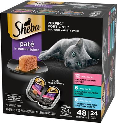 Perfect Portions Grain-Free Pate Signature Seafood Entree Adult Wet Cat Food Trays, 2.6-oz, case of 24