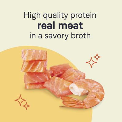 PURE Petite All Stages Small Breed Escalloped Style Dinner with Salmon & Shrimp Wet Dog Food Trays, 3.5-oz, case of 12