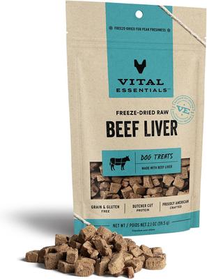 Bundle: Variety Pack - Vital Essentials Beef Nibs Freeze-Dried Raw Dog Treats, Beef Liver & Beef Tripe Flavors