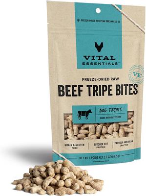 Bundle: Variety Pack - Vital Essentials Beef Nibs Freeze-Dried Raw Dog Treats, Beef Liver & Beef Tripe Flavors