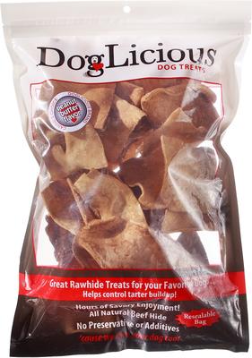 DogLicious Peanut Butter Chips Rawhide Dog Treats, 1-lb bag