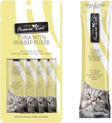 Tuna with Shrimp Puree Lickable Cat Treats, 0.5-oz pouch, pack of 4