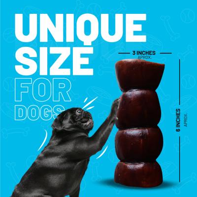 5-6" Beef Cheek Roll Beef Flavored Hard Chew Dog Treats, 4 Count