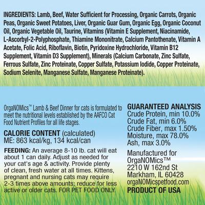 Comida húmeda para gatos Lamb & Beef Dinner Grain-Free Pate, lata de 5.5 oz, caja de 24