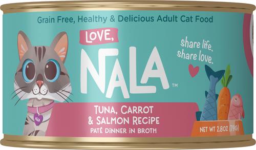 Tuna & Salmon Pate with Carrot Recipe Adult Grain-Free Wet Cat Food, 2.8-oz can, case of 12