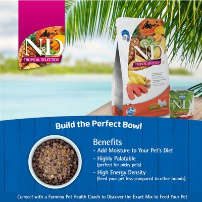 N&D Tropical Selection Salmon Adult Medium & Maxi Dry Dog Food, 4.4-lb bag