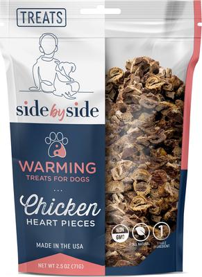 Side By Side Chicken Hearts Freeze-Dried Dog & Cat Treats, 2.5-oz bag