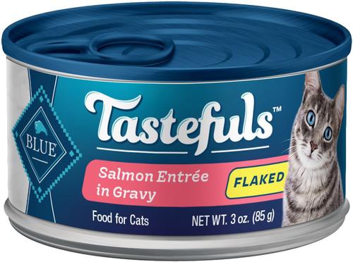 Tastefuls Salmon Entrée in Gravy Flaked Wet Cat Food, 3-oz can, case of 24
