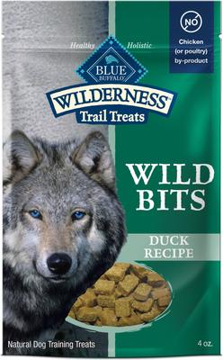 Wilderness Trail Treats Duck Wild Bits Grain-Free Training Dog Treats, 4-oz bag, bundle of 2