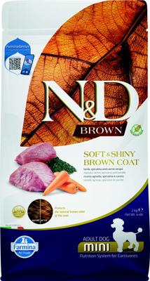 N&D Brown Coat Canine Formula Adult GMO-Free Lamb, Carrot & Kelp Mini Dry Dog Food, 4.4-lb bag