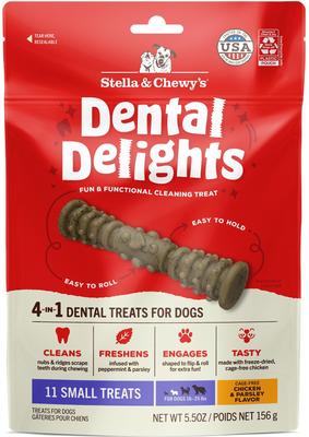 Dental Delights Small Chicken & Parsley Dental Dog Treats, 10.5-oz bag