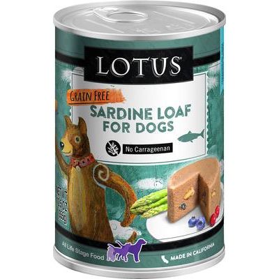 Alimento enlatado para perros sin cereales Sardine Loaf, 12.5 oz, caja de 12