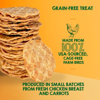 All Natural Waffles Chicken & Carrot Chips Flavored Jerky Dog Treats, 6-oz bag