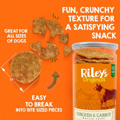 All Natural Waffles Chicken & Carrot Chips Flavored Jerky Dog Treats, 6-oz bag