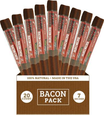 Star Deluxe 7-inch Bacon Flavor Hide-Free Natural Dog Chew Treats, 20 count