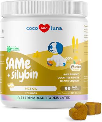 Coco and Luna SAMe & Silybin Soft Chew Liver Supplement for Dogs, 90 count
