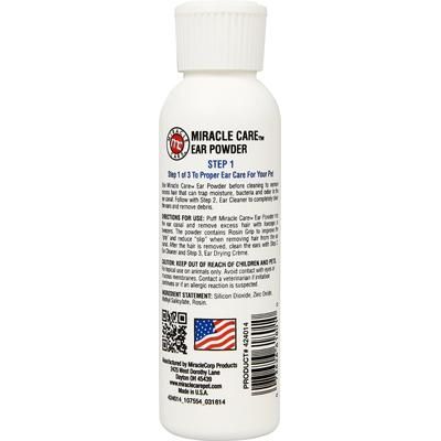 Paso 1 Cuidado del oído, polvo para oídos para perros y gatos, frasco de 12 g, paquete de 2