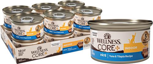 CORE+ Skin & Coat Duck & Chicken Natural Grain-Free Pate Wet Cat Food, 2.8-oz can, case of 12