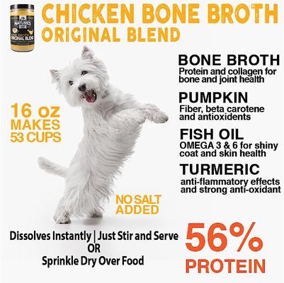 Original Blend Chicken Bone Broth Dry Dog & Cat Food Topping, 16-oz jar