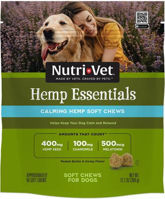 Hemp Peanut Butter & Honey Flavor Calming Soft Chew Supplement for Adult Dogs, 12.7-oz