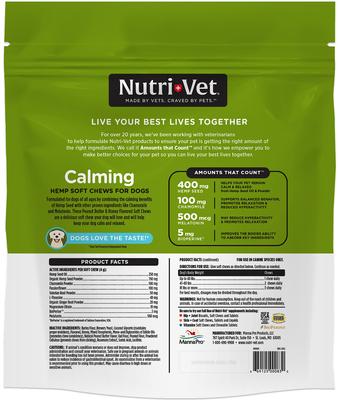 Hemp Peanut Butter & Honey Flavor Calming Soft Chew Supplement for Adult Dogs, 12.7-oz