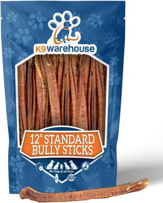 Golosinas para perros Bully Sticks estándar de 12 pulgadas, paquete de 6