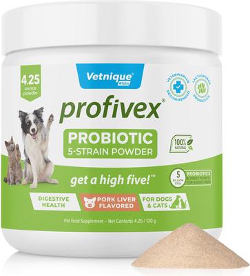 Profivex Probiotic for Digestive Health Prebiotic & Fiber Pork Liver Flavored Dog & Cat Powder Supplement, 4.25-oz jar