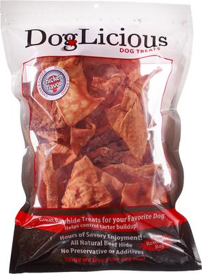 DogLicious Peanut Butter Chips Rawhide Dog Treats, 1-lb bag