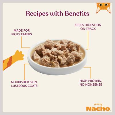 Made by Nacho Sustainably Caught Salmon Recipe Cuts in Gravy with Bone Broth Wet Cat Food, 3-oz pouch, case of 12