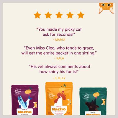 Made by Nacho Sustainably Caught Salmon Recipe Cuts in Gravy with Bone Broth Wet Cat Food, 3-oz pouch, case of 12