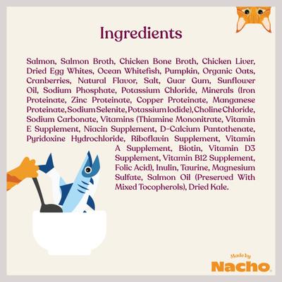 Made by Nacho Sustainably Caught Salmon Recipe Cuts in Gravy with Bone Broth Wet Cat Food, 3-oz pouch, case of 12