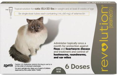 Topical Solution for Cats, 15.1-22 lbs, (Taupe Box), 6 Doses (6-mos. supply)