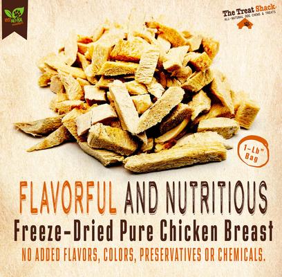 100% Real Chicken Breast Freeze-Dried Dog Treats, 1-lb bag