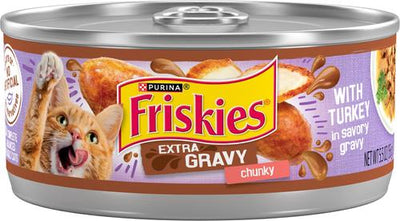 Extra Gravy Chunky with Turkey in Savory Gravy Canned Cat Food, 5.5-oz, case of 24