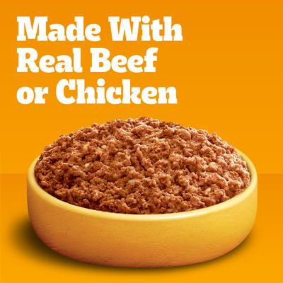 Bundle: Pedigree Chopped Ground Dinner Combo with Chicken, Liver & Beef & Beef, Bacon & Cheese Flavor Variety Pack + Beef, Bacon & Cheese Flavor Canned Wet Dog Food