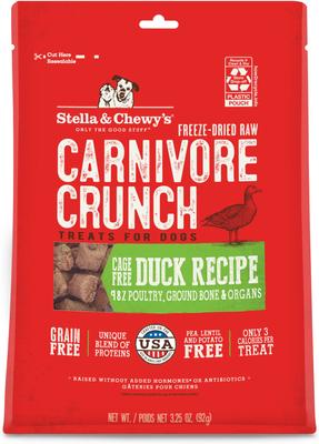 Carnivore Crunch Cage-Free Duck Recipe Freeze-Dried Raw Dog Treats, 3.25-oz bag