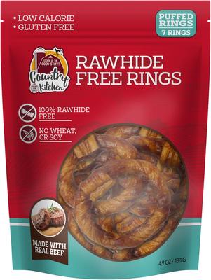 Rawhide-Free Beef Rings Dog Chew Treats, 7 count