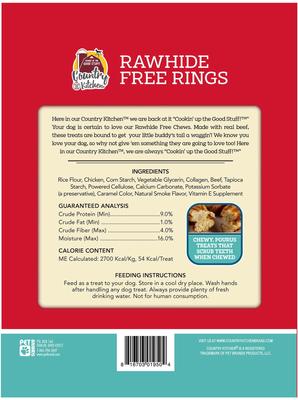 Rawhide-Free Beef Rings Dog Chew Treats, 7 count