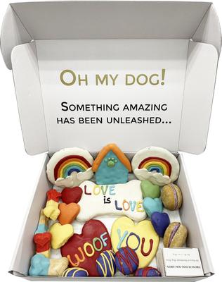 Human-Grade Pride Themed Dog Treats Gift Box, 22 count