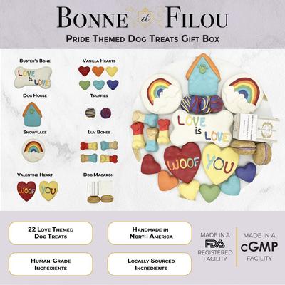 Human-Grade Pride Themed Dog Treats Gift Box, 22 count