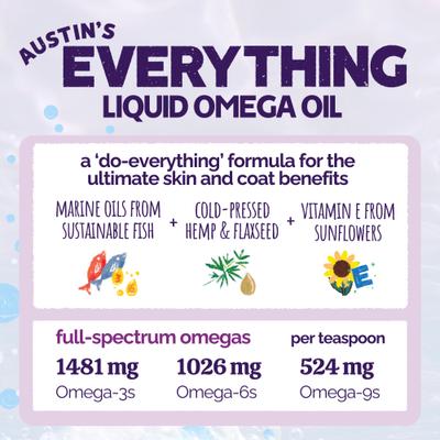 Austin's Everything Oil Omega Fish Oil Liquid Skin & Coat Supplement for Dogs, 16-fl oz bottle