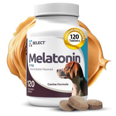 Melatonin 6 MG Peanut Butter Flavored Calming Supplement for Dogs, 120 count