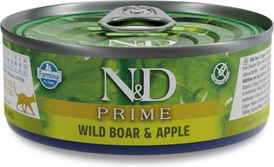 N&D Prime Boar & Apple Grain-Free Wet Cat Food, 2.46-oz can, case of 24