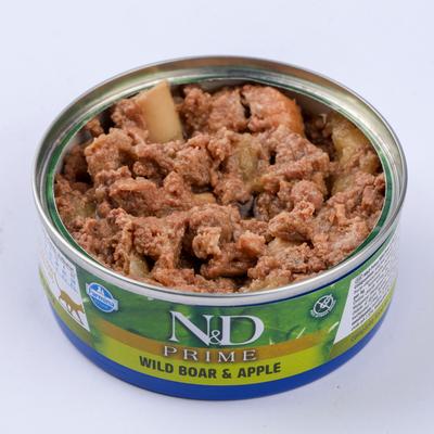 N&D Prime Boar & Apple Grain-Free Wet Cat Food, 2.46-oz can, case of 24