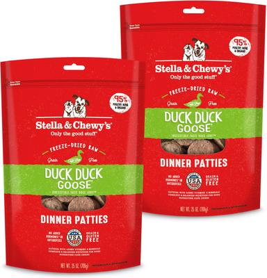 Duck Duck Goose Dinner Patties Freeze-Dried Raw Dog Food, 50-oz bundle