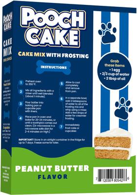 Wheat-Free Peanut Butter Cake Mix & Frosting Dog Birthday Cake, 9-oz box